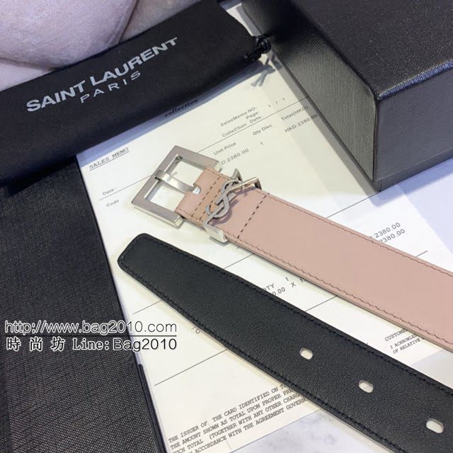 Saint Laurent女士皮帶 聖羅蘭金扣小牛皮腰帶  jjp1761